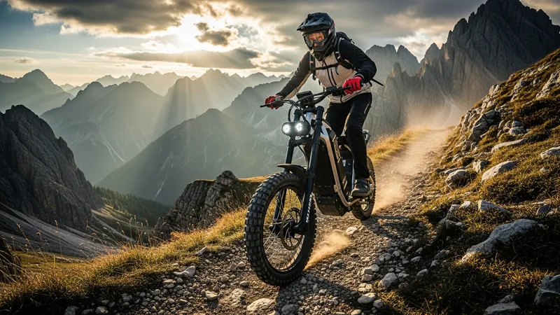 Trottinette électrique tout-terrain en montagne